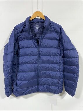 Lightweight Men's Quilted Goose down Puffer Jacket - Navy